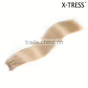 20inch Platinum Blond 60color 100g European Hair Silk Straight Hot Selling From Chinese Factories Hair Weft Extension thumbnail-1