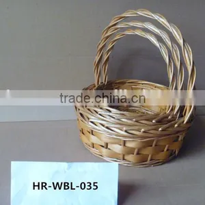 Hot Sell Cheap Natural Color Handled Willow Storage Basket thumbnail-1