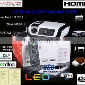 Smart Android Projector !!! C7 1080P 100Hz LED Mini Pocket Projector With Android 4.2 O.S thumbnail-1