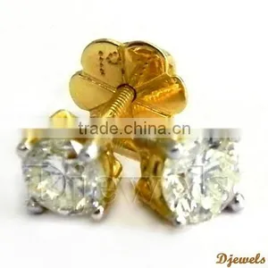 Solitaire Diamond Earrings, Diamond Stud Earrings, Dimaond Jewelry thumbnail-2