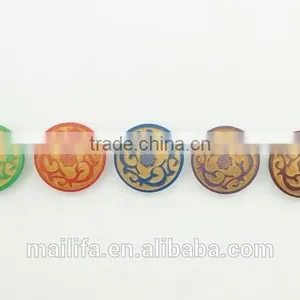 High Quality Fancy Colorful Figure Laser Engraved on Wood Shank Button thumbnail-3