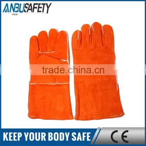 Full Palm Orange Leather Gloves for Welding thumbnail-1
