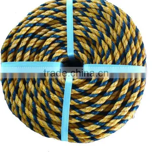 3-strand Twisted Yellow and Black Color Virgin pe Mark Tiger Rope,pe Marking Rope thumbnail-3