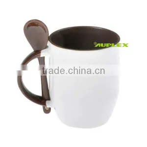 Sublimation Blanks Printable Mug With Spoon Sublimation White Mug (M-SF) thumbnail-1