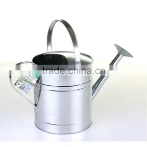Metal Galvanised Steel Watering Can 9 Litre Garden Water Plants Green Cream Galvinised (Silver) thumbnail-3