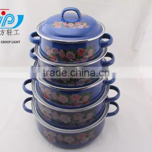 16-24 CM 5Pcs Casserole Belly Shape W/Metal Cover Dark Color Decor thumbnail-2