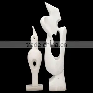 White Marble Stone Abstract Statue Carving thumbnail-1