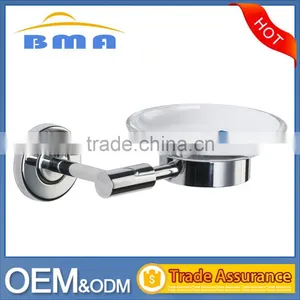 Hotel Stainless Steel 304 Soap Dish Holder With Glass Dish Pass BSCI thumbnail-1