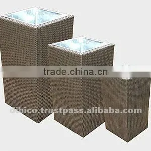 3Pcs Square PE Rattan Garden Flower Planter 2012 thumbnail-1