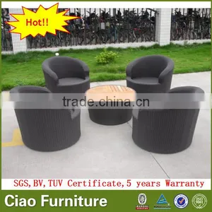 Balcony Small Table Set Patio Furniture Rattan Coffee Table Chair thumbnail-1