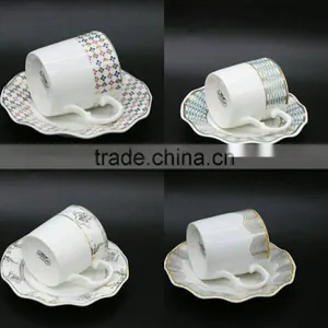 Low Bone New Bone China Turkey Coffee Cup Coffee Set Golden Design Special Shape thumbnail-1