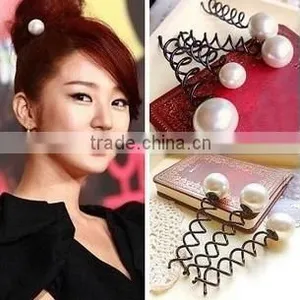 Personalized Hairpin Black Hair Stick Vintage Pearl Spiral Hairpin thumbnail-1