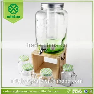 Hot Sale Green Painting Yokrshire Dispenser and Mason Jar Set thumbnail-1