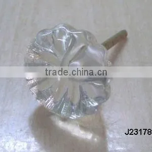 Glass Knob in Clear Glass Flower Shape Available in All Colours thumbnail-1