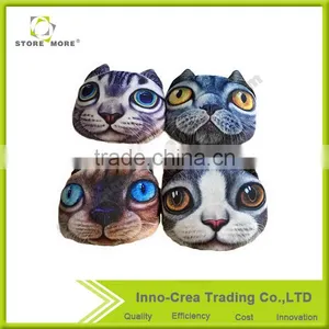 3D Plush Cat Head Shape Pillow Car Sofa Chair Back Cushion thumbnail-1