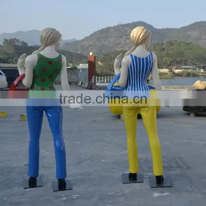 Fiberglass Shopping Girls Character Sculpture thumbnail-2