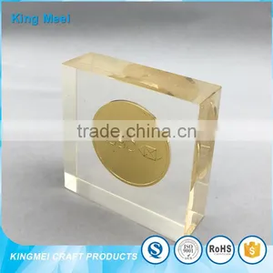 New Fashion Cheap Acrylic Desk Paperweight Acrylic Coin Case thumbnail-2