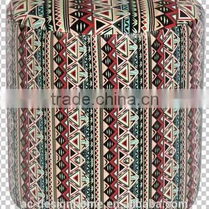 ROUND PU LEATHER/WOODEN STOOL thumbnail-1
