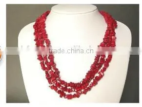 Wholesale 60" 5-7mm Red Irregular Original Coral Beads Necklace thumbnail-1