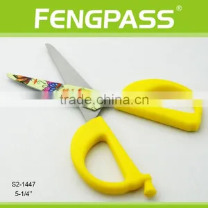 S2-1447 5-1/4" 2CR13 Stainless Steel PP Plastic Handle Paper Cutting Stationery Scissors thumbnail-1