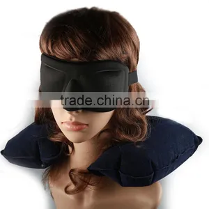 3 IN 1 Travel Suit Air Cushion Portable Pillow & Eye Mask Cover & Earplugs thumbnail-1