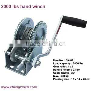 2000lbs Hand Winch With Cable thumbnail-1