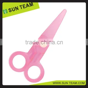 CS013 5 '' Safety Transparent Kid Plastic Toy Scissors Handicraft Paper Scissors thumbnail-4