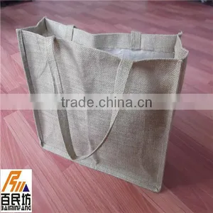 Jute Shopping Bags Eco-friendly Food Grade 235g Nature Color With Logo thumbnail-1