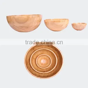 High Quality Bamboo Salad Bowl Snack Bowl Set Of 3 thumbnail-1