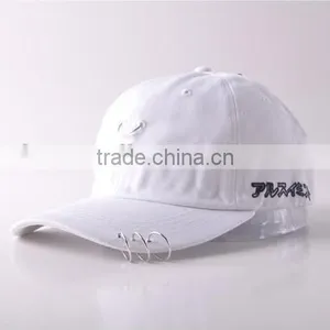 Clearance Sale Hip Hop Unisex Solid Ring Safety Pin Curved Hats Baseball Cap Men Women Snapback Caps Sport Casquette thumbnail-5