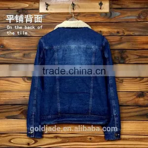 2016 Wholesale Custom Fleece Lined Denim Jacket Men Winter Jackets thumbnail-3