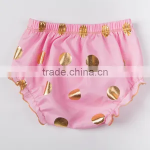 2016 Baby Cotton Gold Polka Dot Ruffles Bloomers for Kids Baby Bodysuit thumbnail-5