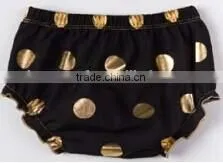 Wholesale Latest Design Girls Sequin Polka Dot Cotton Toddler Infant Shorts Baby Bloomers With Golden Dots thumbnail-3