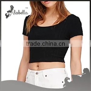 Scoop Neck Crop Tops With 100% Cotton Fabric thumbnail-2