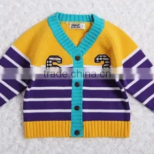 High Quality Kids Winter Sweater Boys Stripe Cardigan thumbnail-3