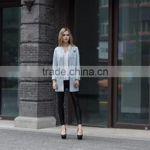 New Fashion Suede Jacket Long Coat for Ladies Women's Long Washed Elegant Coat thumbnail-1
