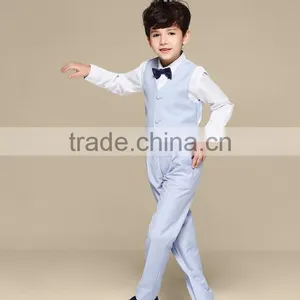 2017 New Latest Fashion Design Tie Vest Coat Pant 5 Pieces Boy Suit thumbnail-3
