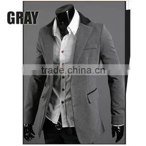 High Quality Balck and Gary 2 Colors for Choice Cheap Price Mens Grey Blazer thumbnail-5