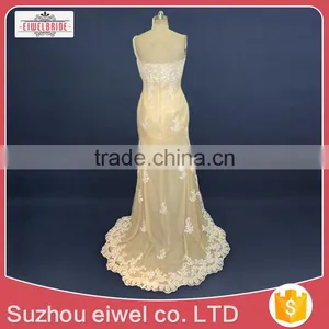 2017 China Manufacturer Customized Sleeveless Chiffon Pleated Skirt Wedding Dress thumbnail-2