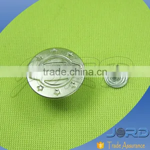 New Style Silver Nickel Free Jeans Button Custom Design Nickel Color Buttons for Jeans Washable and Hand Press thumbnail-2