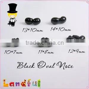 Black Plastic Safety Oval Nose With Hand Pressed Washer For Stuffed Toy thumbnail-1