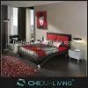 Leather Queen Bed, Modern Leather Double Bed, Black Leather Bed thumbnail-1