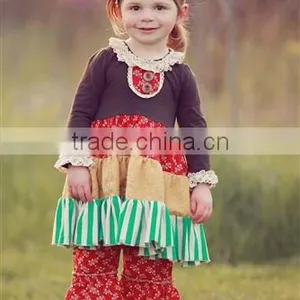 Wholesale Printed Ruffle Girls Boutique Clothes Sets thumbnail-6
