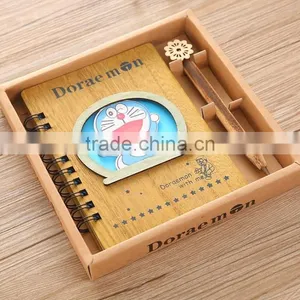 For Student School Writing Book Doraemon Cartoon Cute Wooden Japanese Anime Notebook thumbnail-1
