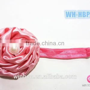 2015 Hottest Elastic Peony Flower Hairband, Satin Flower With Bead thumbnail-6