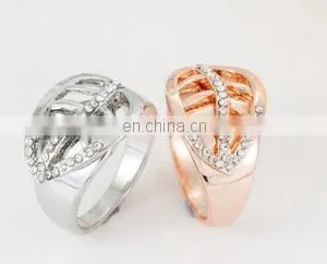 Engagement Women Rings Jewelry Gold Color Fashion White AAA CZ Cubic Zirconia Leaves Ring For Female Wedding Gift thumbnail-2