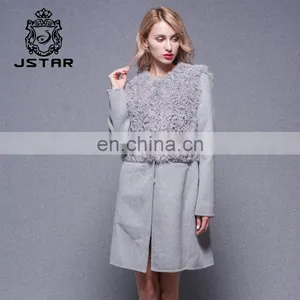 Hand Made Lambs Wool Collar Women's Double Side Cashmere Coat thumbnail-5