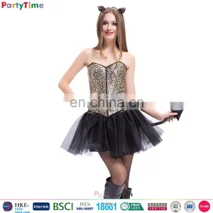 Wholesale Leopard Sexy Women Lingerie Halloween Animal Sexy Dress Costumes for Adult Woman thumbnail-1