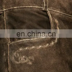 Genuine Suede German Traditional Full Length Leather Pant (German Garments) thumbnail-4