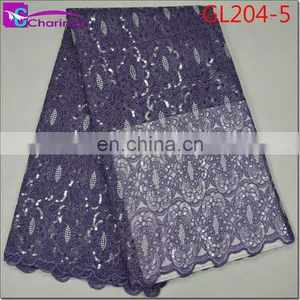 High Quality African Organza Sequin Lace Fabric GL204 thumbnail-1